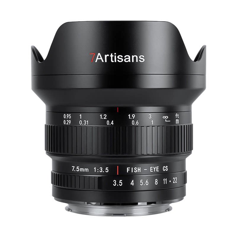 七工匠7.5mm f3.5超广角鱼眼镜头适用尼康佳能80D/70D/77D50D/90D