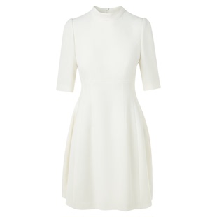 朗姿小立领设计感小礼服a字裙大摆收腰气质连衣裙2026年春季新款