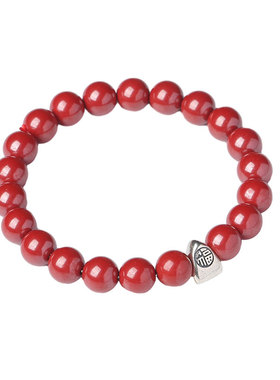 普陀山天然朱砂手串S925银福粽