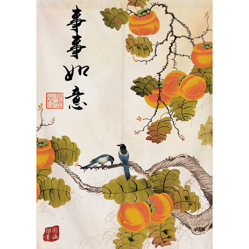 夏季兔打孔窗帘布艺门帘客厅房间饭店葫芦挂画魔术贴粘遮挡风新款