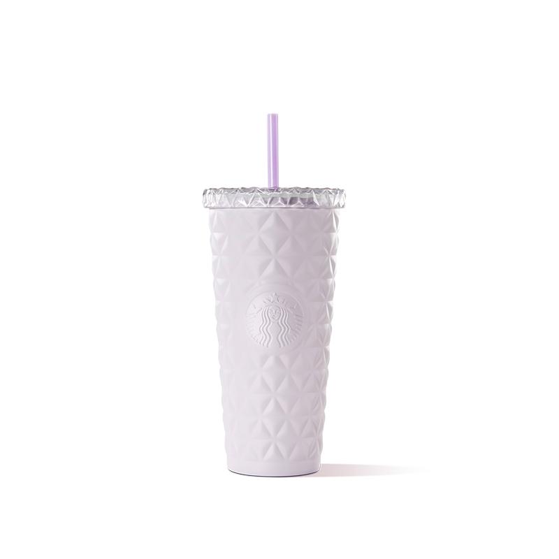 星巴克杯子沁紫系列高颜值小清新大容量随手杯吸管杯马克杯玻璃杯