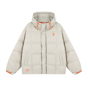 @港仔文艺男 白鸭绒连帽羽绒服男冬季男款防寒服加厚面包服外套