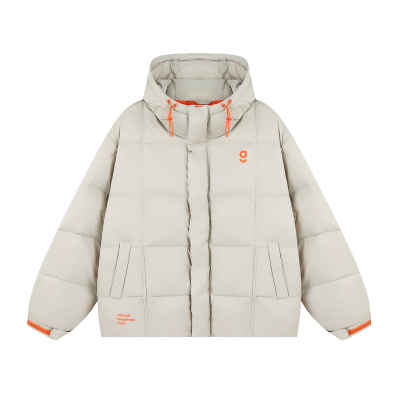 白鸭绒连帽羽绒服加厚面包服外套