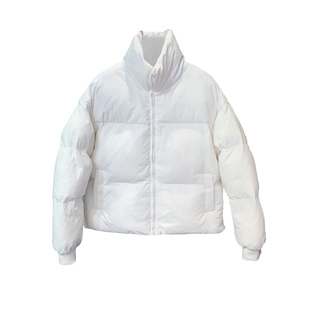 2024冬季韩版加厚短款棉衣白色面包冬装外套立领羽绒棉服宽松男潮
