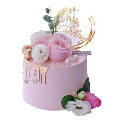 简约亚克力生日蛋糕插牌