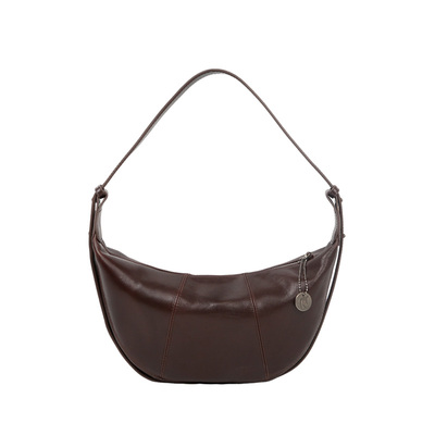 哈弘2026新款头层牛皮原切皮牛角包包单肩斜挎手提款日常通勤百搭