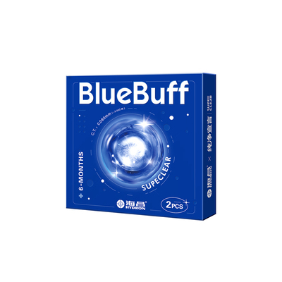 【自营】海昌隐形眼镜半年抛2片蓝buff水凝胶舒适水润近视透明