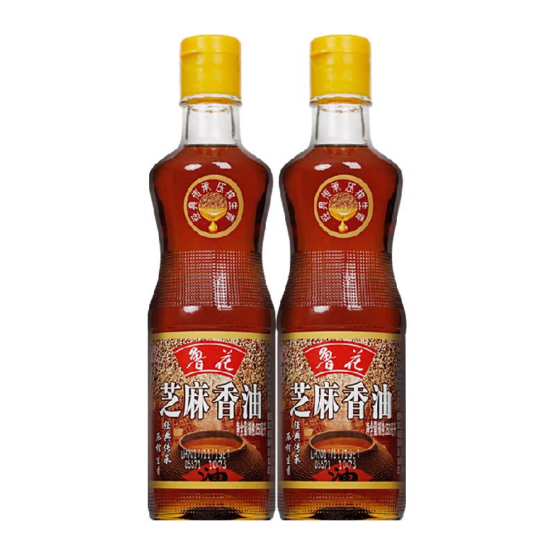 鲁花芝麻香油350ml*2精选芝麻石磨精研厨房调味调料调味料油麻油