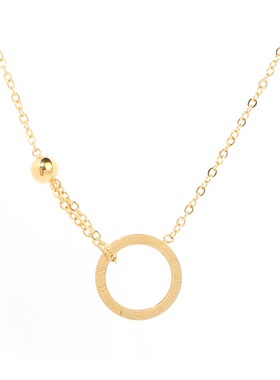 新款ins冷淡风圆环金色项链