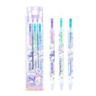 广博三丽鸥可擦笔小学生专用三年级黑笔蓝笔ST中性笔热可擦中性笔高颜值儿童可擦水性笔库洛米玉桂狗学习文具