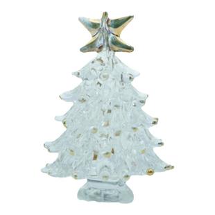 淄博非遗手工琉璃白金圣诞树摆件实心透明氛围感装饰品少女心礼物