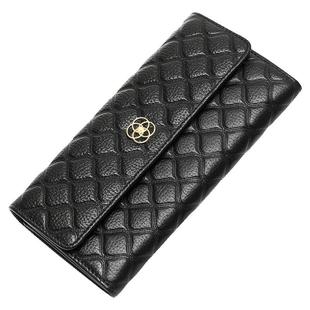 2025新款黄色招财钱包时尚高档精致软牛皮小香风钱夹放手机小手包