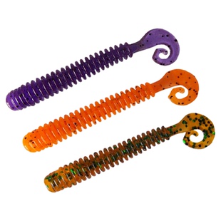 ESFISHING路亚软饵螺旋卷尾蛆6厘米1.5克10条新手易钓虾味诱鱼剂