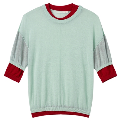 COTEMP OSMOS SWEATER 26SS假两件薄透针织短袖女
