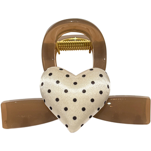 少女心波点爱心抓夹中号后脑勺盘发鲨鱼夹半扎发发夹新款侧边发抓