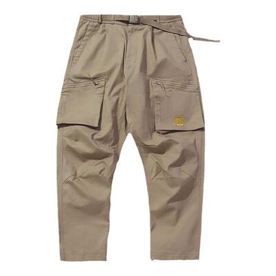 春季李宁篮球男子宽松针织直筒平口宽松工装裤运动裤AKXQ127