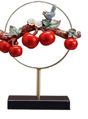 新中式高档玄关苹果平安如意摆件