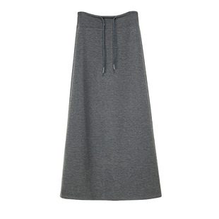 Simple drawstring straight skirt  休闲简约抽绳开叉直筒半身裙