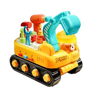 儿童拧螺丝益智玩具电钻可拆卸工程车男孩子3到6岁组装螺丝刀宝宝