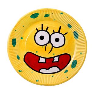 一次性纸盘美术绘画圆形6/7/8/9/10寸幼儿园手工画画DIY蛋糕盘子