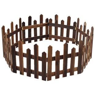 实木围栏圣诞树装饰用品摆件室内木头护栏白色原木色栅栏橱窗围挡