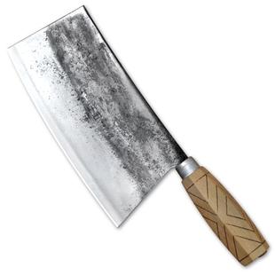 王五手工锻打家用锰钢菜刀厨师专用锋利切片厨房老式切肉刀切菜刀