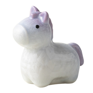 云窝创意陶瓷窑变结晶釉小萌马摆件茶玩摆件盖置盖托茶道配件送礼