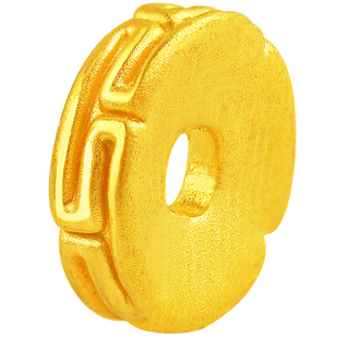 双飞翼黄金花纹隔片回纹隔珠diy配饰男女款足金999转运珠万字经文