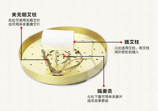 艾乐堂加厚纯铜艾灸盒家用随身灸艾灸器具温灸盒艾柱艾草棒艾条盒