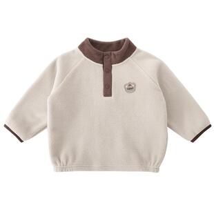 儿童卫衣秋冬男童加厚保暖女童半高领加绒秋装衣服宝宝摇粒绒上衣