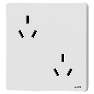 奥克斯六孔插座86型10A斜6孔双三孔暗装墙壁三三插眼错位插座面板