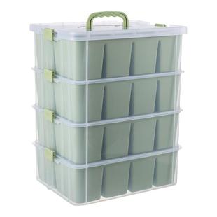 早教儿童玩具百宝箱精细动作雪花片串珠积木桌游收纳盒分类整理箱