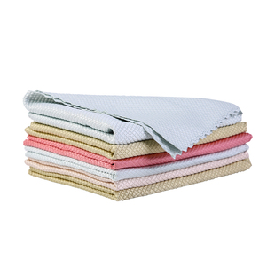 擦玻璃专用鱼鳞抹布懒人家务清洁布厨房不沾油无痕吸水不掉毛毛巾