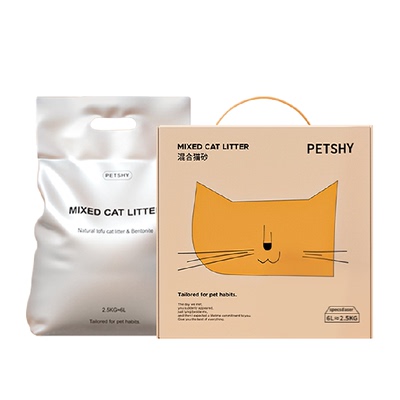 petshy天然豆腐猫砂低尘冲厕所