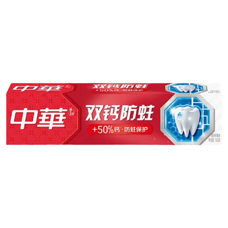 中华牙膏双钙防蛀健齿白含氟