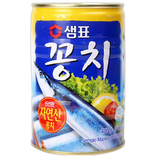 大块肉韩国进口秋刀鱼罐头400g即食海鲜水产鱼罐头做泡菜汤食材料