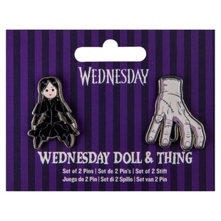 正版Wednesday星期三周边小东西徽章金属胸针联名饰品2件套装礼物
