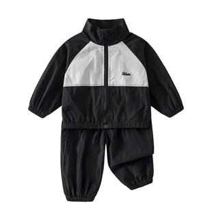 新品春秋季男女宝宝冲锋衣二件套装儿童洋气运动服套装休闲衣服