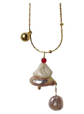 原创甜点系列-珍珠舒芙蕾甜美珍珠项链甜品颈链