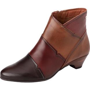 Pikolinos派高雁冬季牛皮圆头锥形中跟侧拉链纯色短靴PA18206