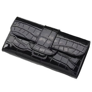 钱包女长款真皮2025新款时尚鳄鱼纹大容量折叠式多功能卡包手拿包