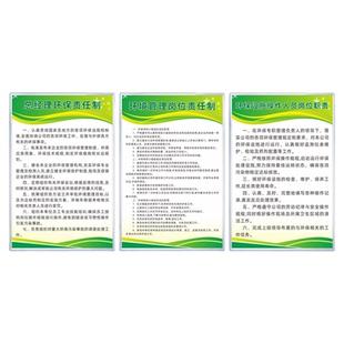 企业环境保护管理制度环保设施运行管理三废三同时监督员岗位职责设施操作人员岗位总经理环保责任制标识牌
