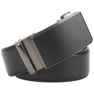 热风2025年春季新款男士简约自动扣皮带光面单圈黑色休闲腰带