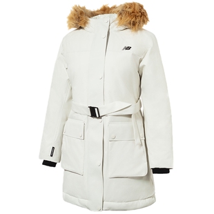 NEW BALANCE NB羽绒服女款冬季新款中长款连帽保暖外套女AWJ34318