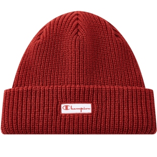 Champion冠军红色针织帽情侣冷帽25秋冬新款潮牌休闲女款运动帽男