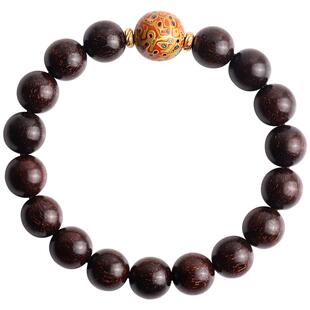 心斋堂【大漆】天然带金星小叶紫檀手串男女檀木佛珠大漆手链文玩