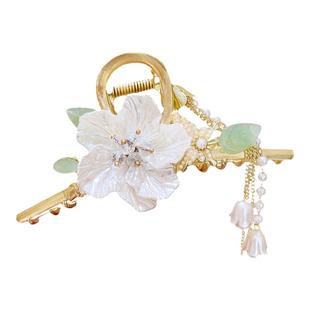 古风汉服流苏发夹女后脑勺大号鲨鱼夹子马面裙配饰抓夹发卡头饰