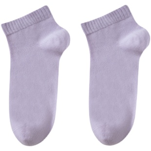 欧蒂爱袜子女纯棉底夏季薄款浅口白色防臭吸汗低帮短筒夏天女船袜