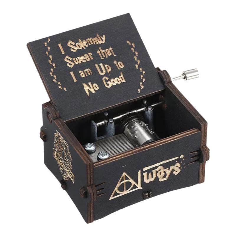 Harry potter music box哈利波特周边手摇小八音盒木制迷你音乐盒