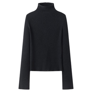 VIKTORIACHAN 26早春新品羊毛单色高领开衩喇叭长袖打底SOLSOL